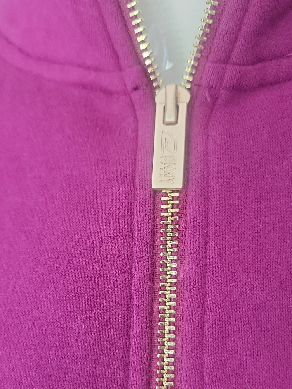 DKNY Fuchsia Half-Zip Pullover with Gold Logo - Picture 7 of 10